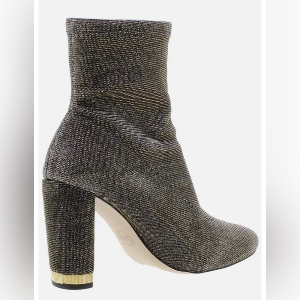 MICHAEL Michael Kors Mandy Glitter Knit Booties Gold  Size 7.5